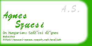 agnes szucsi business card